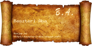 Beszteri Aba névjegykártya